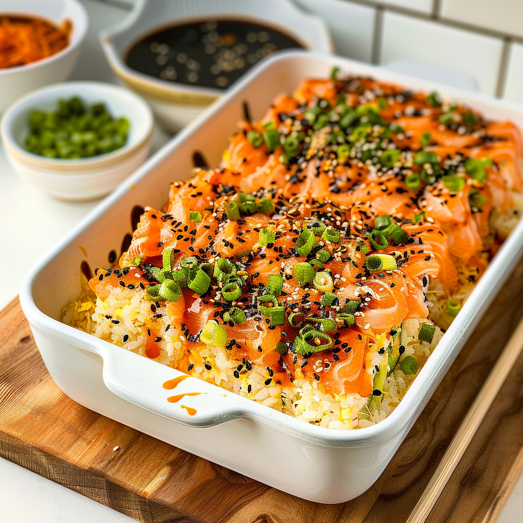 Recipe preparation for Sushi Bake