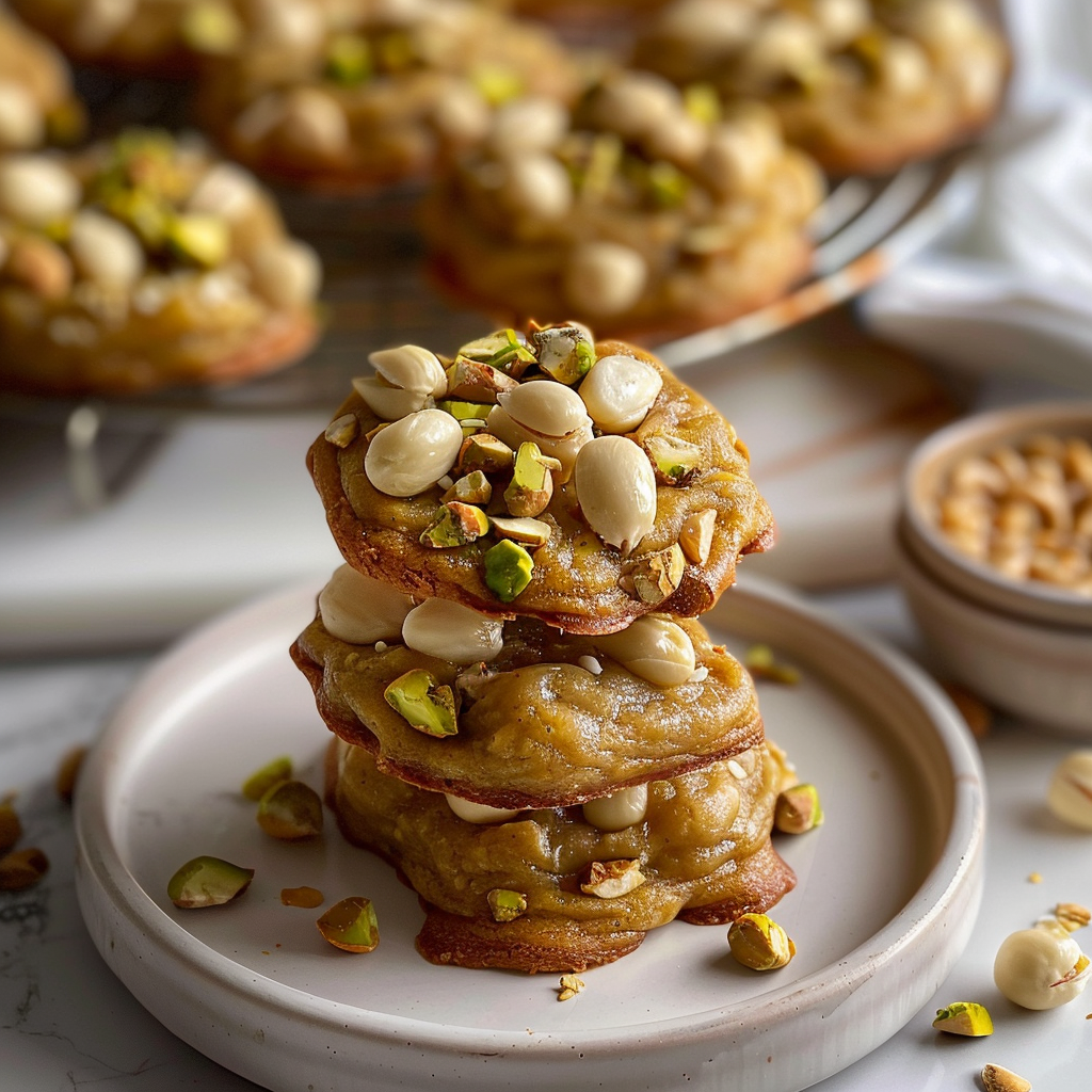 Recipe preparation for Salted Honey Pistachio Cookie Bars