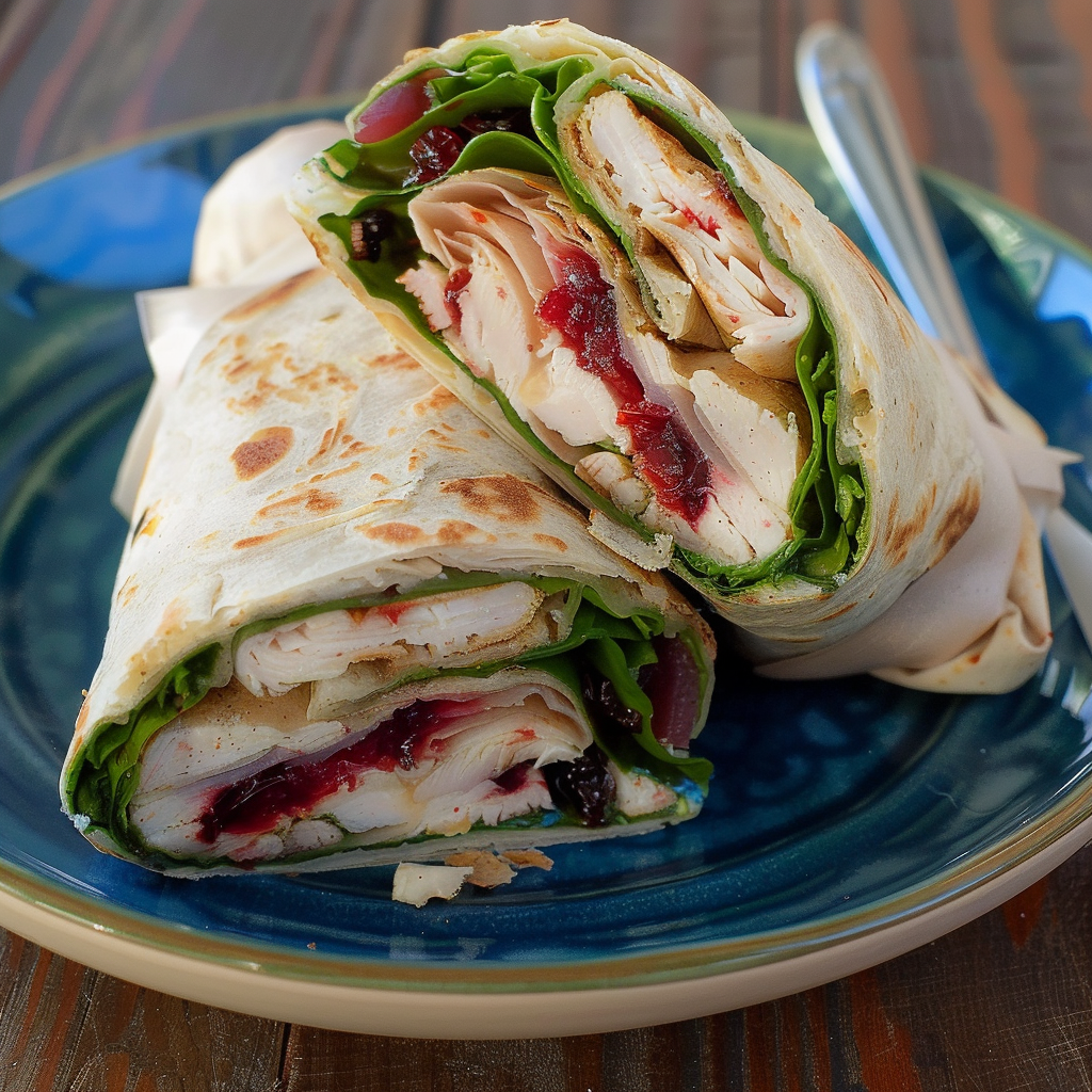 Recipe preparation for Turkey Cranberry Wraps