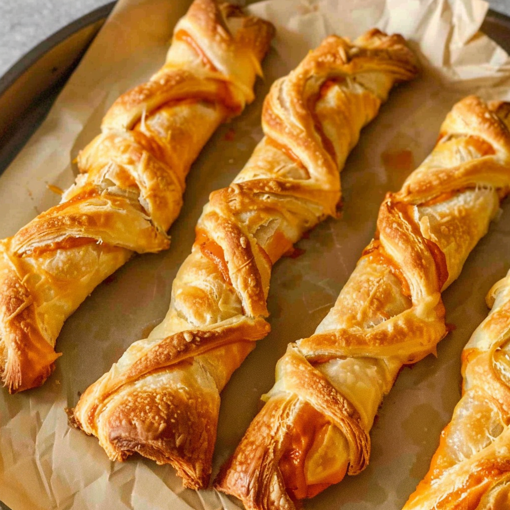 Recipe preparation for Puff Pastry Pumpkin Cream Cheese Twists