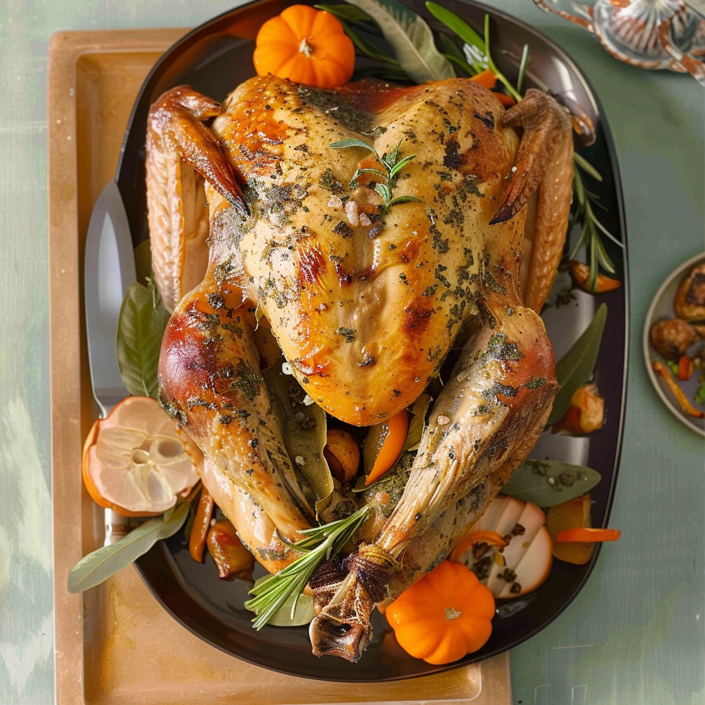 Recipe preparation for Maple-Glazed Turkey