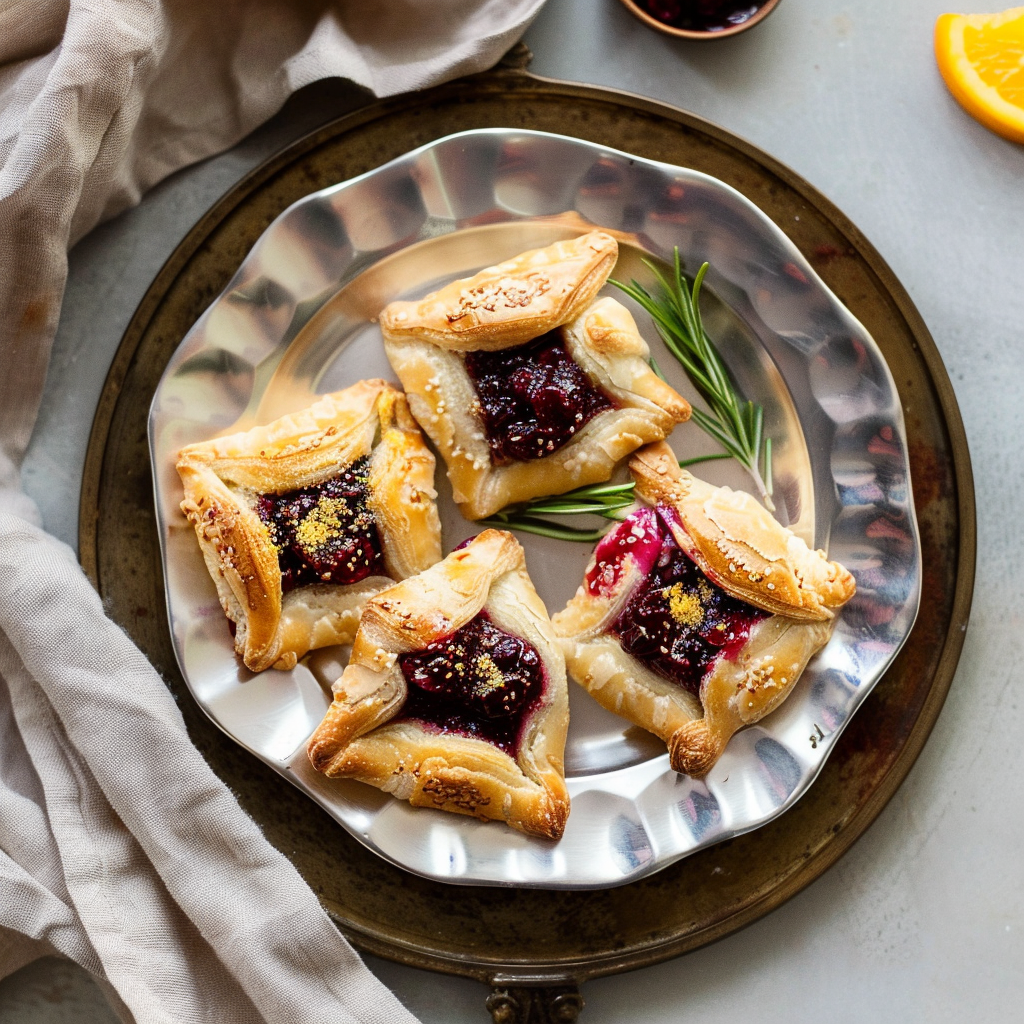 Recipe preparation for Cranberry Brie Puff Pastry Bites