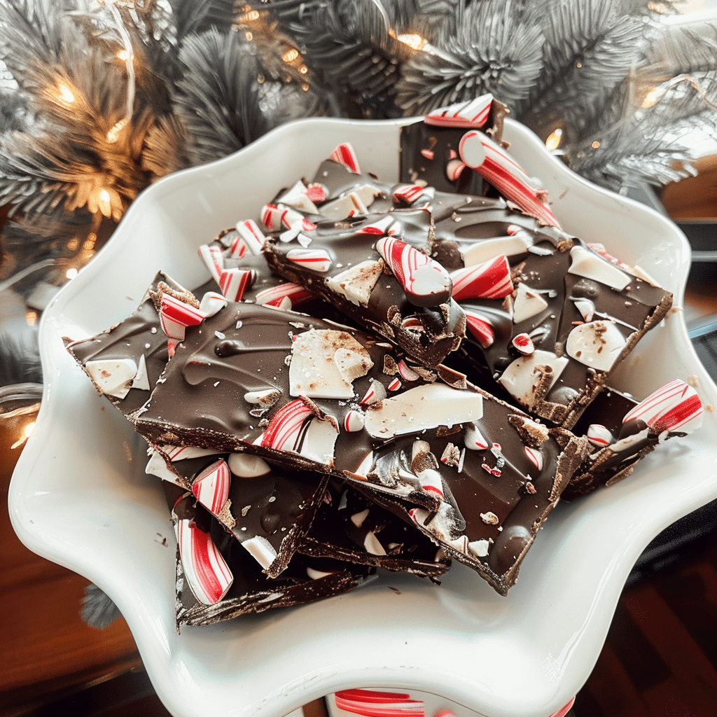 Recipe preparation for Candy Cane Cookie Bark