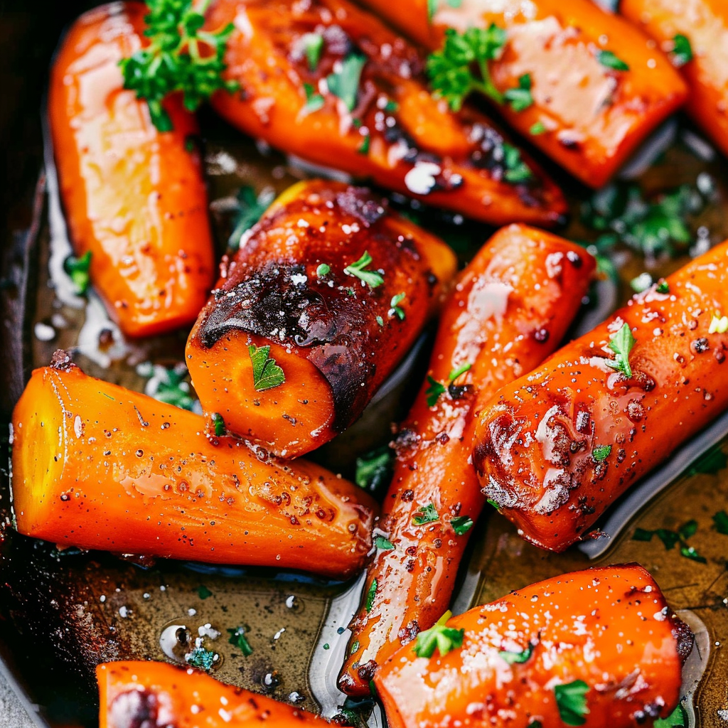 Recipe preparation for Brown Butter Garlic Honey Roasted Carrots