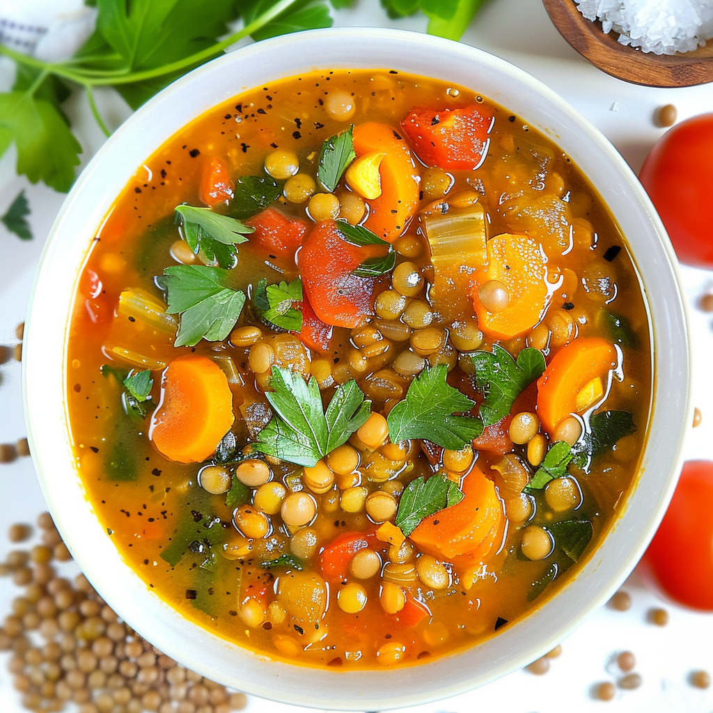 Recipe preparation for Lentil Soup