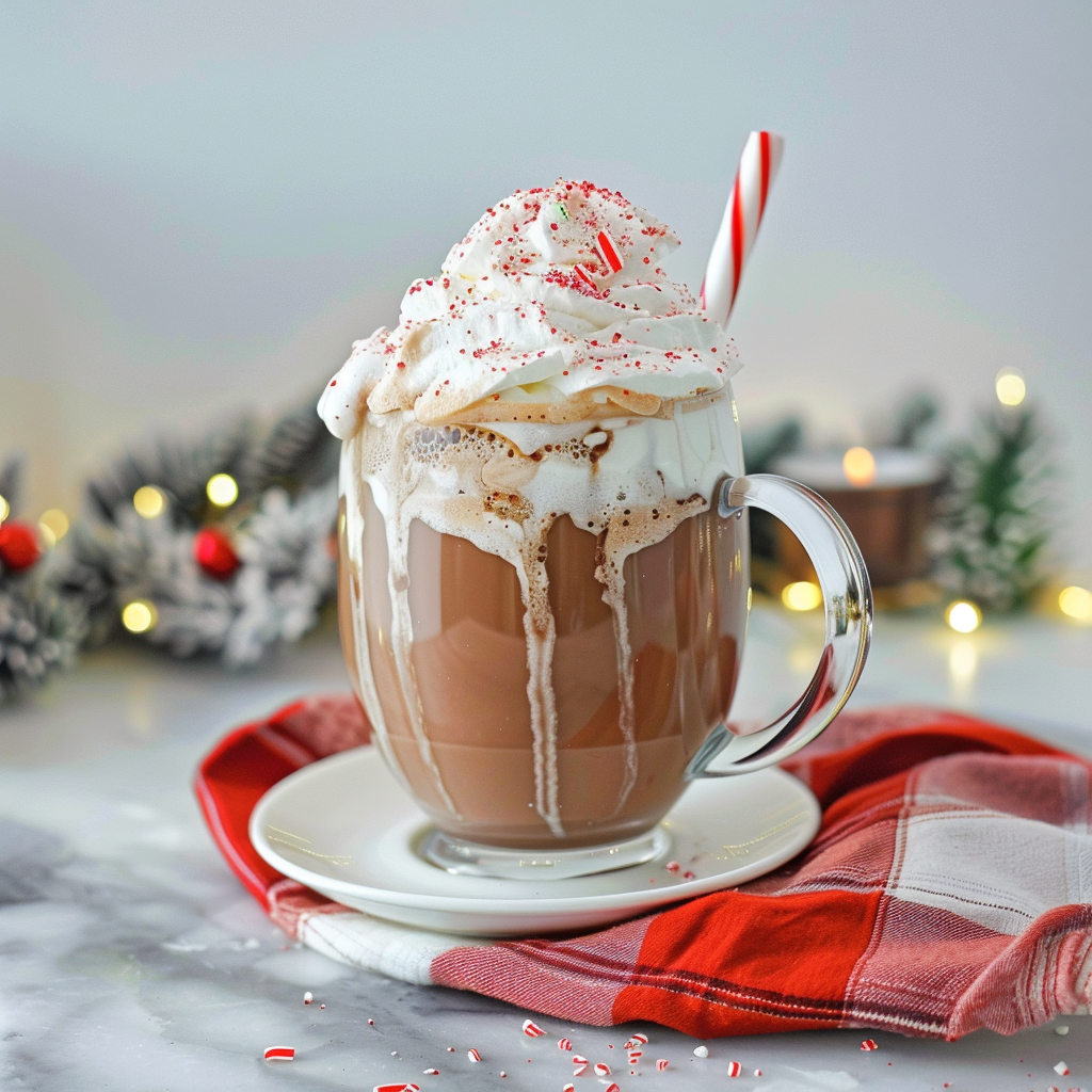 Recipe preparation for Peppermint Hot Chocolate