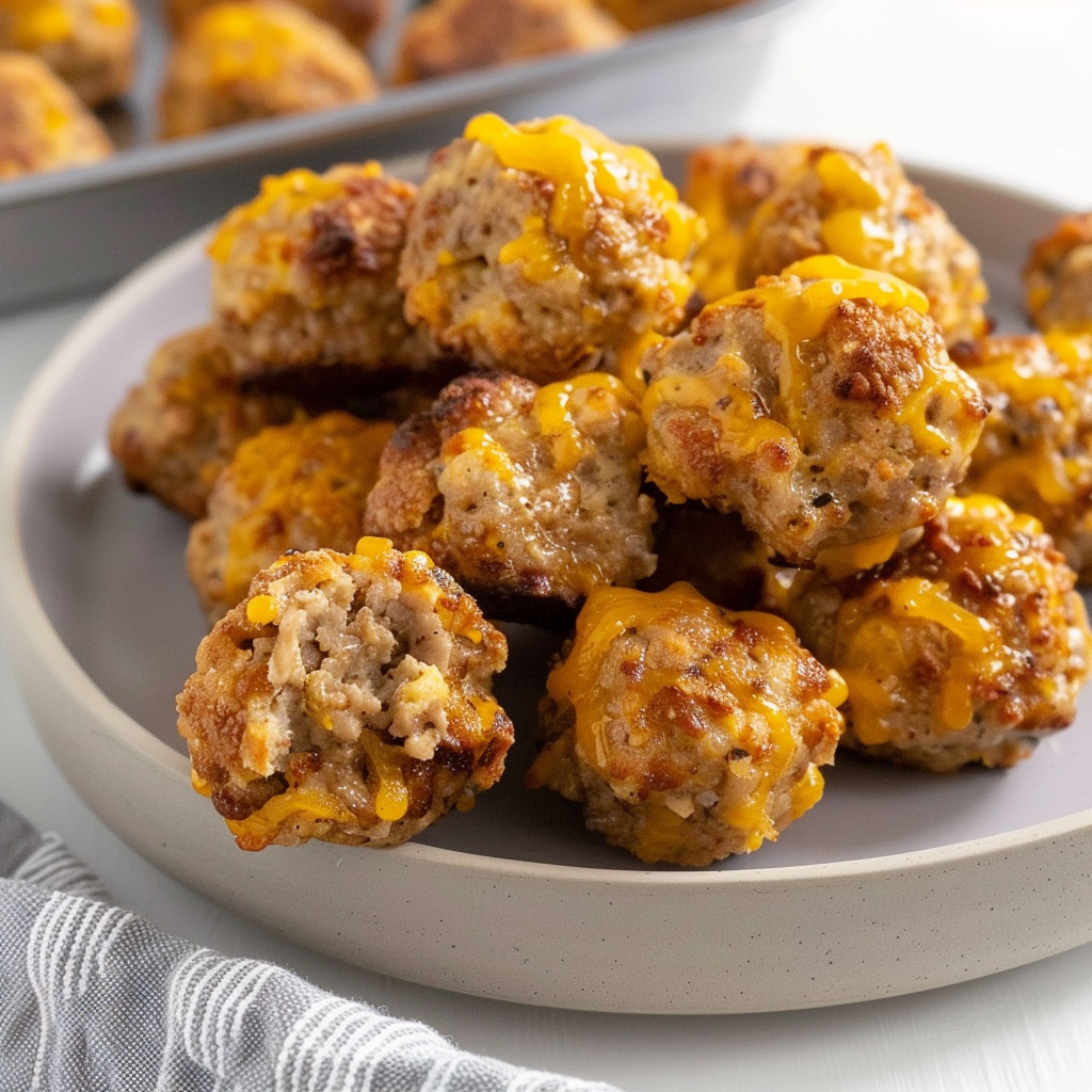 Recipe preparation for Sausage-Cheddar Balls