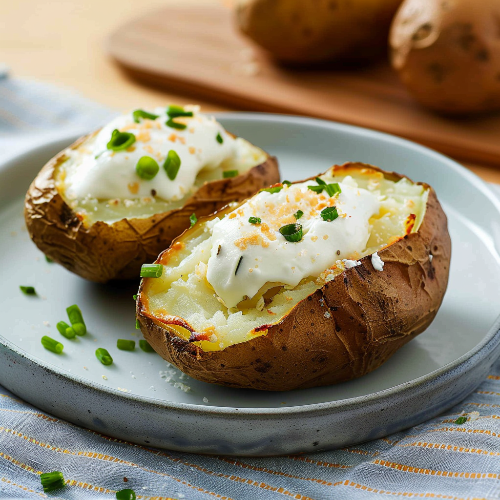 Recipe preparation for Air-Fryer Baked Potatoes