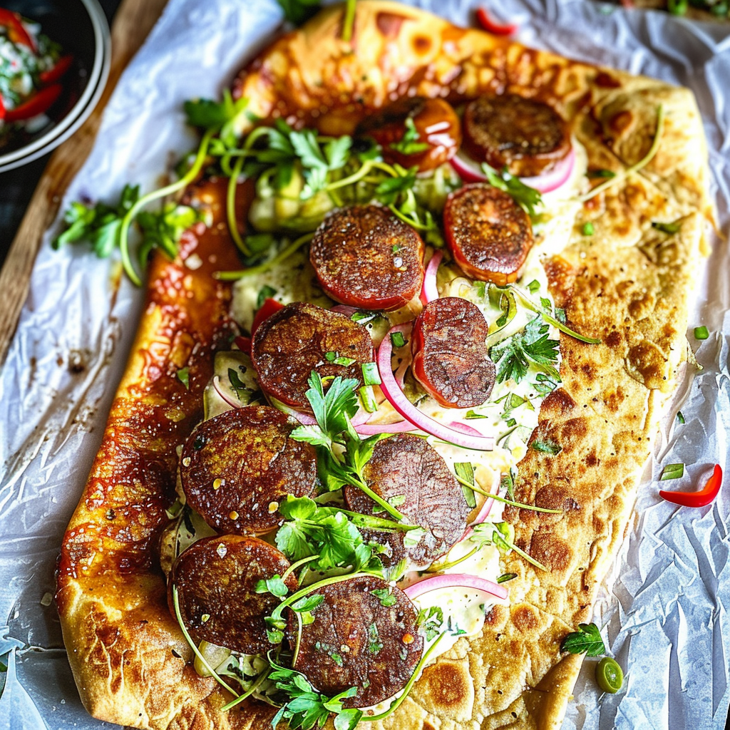 Recipe preparation for Cottage Cheese Flatbread