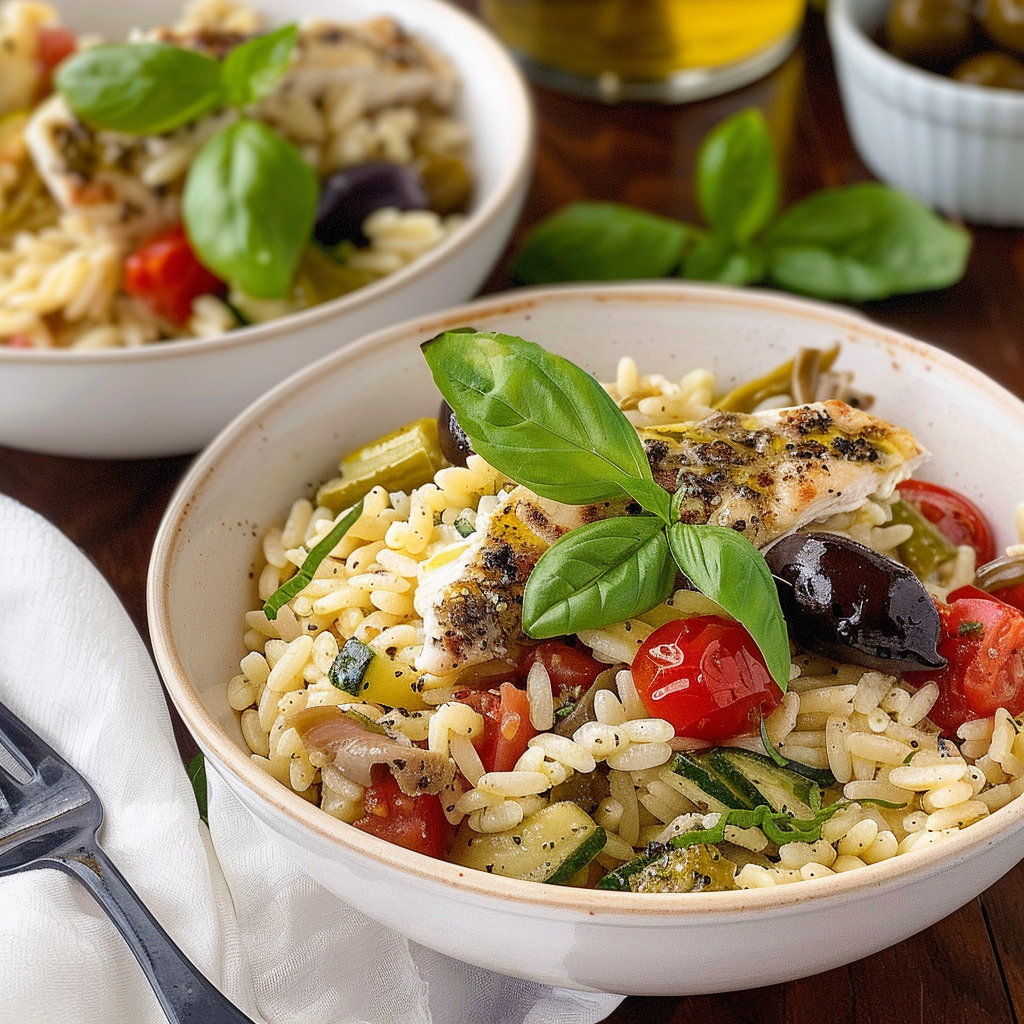 Recipe preparation for Mediterranean Tuna & Olive Orzo