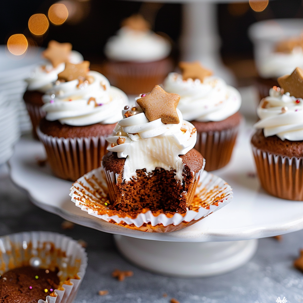 Recipe preparation for Gingerbread Latte Cupcake