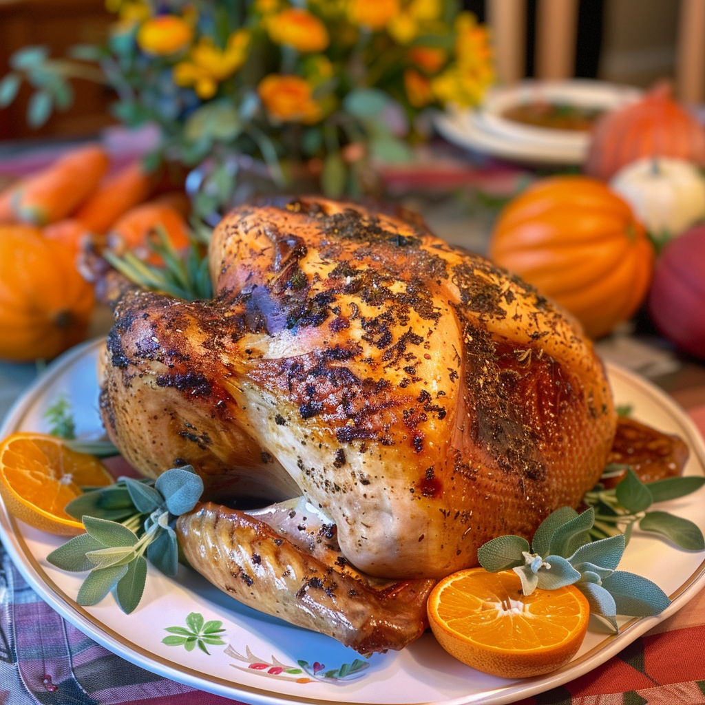 Recipe preparation for Herb-Butter Roasted Turkey