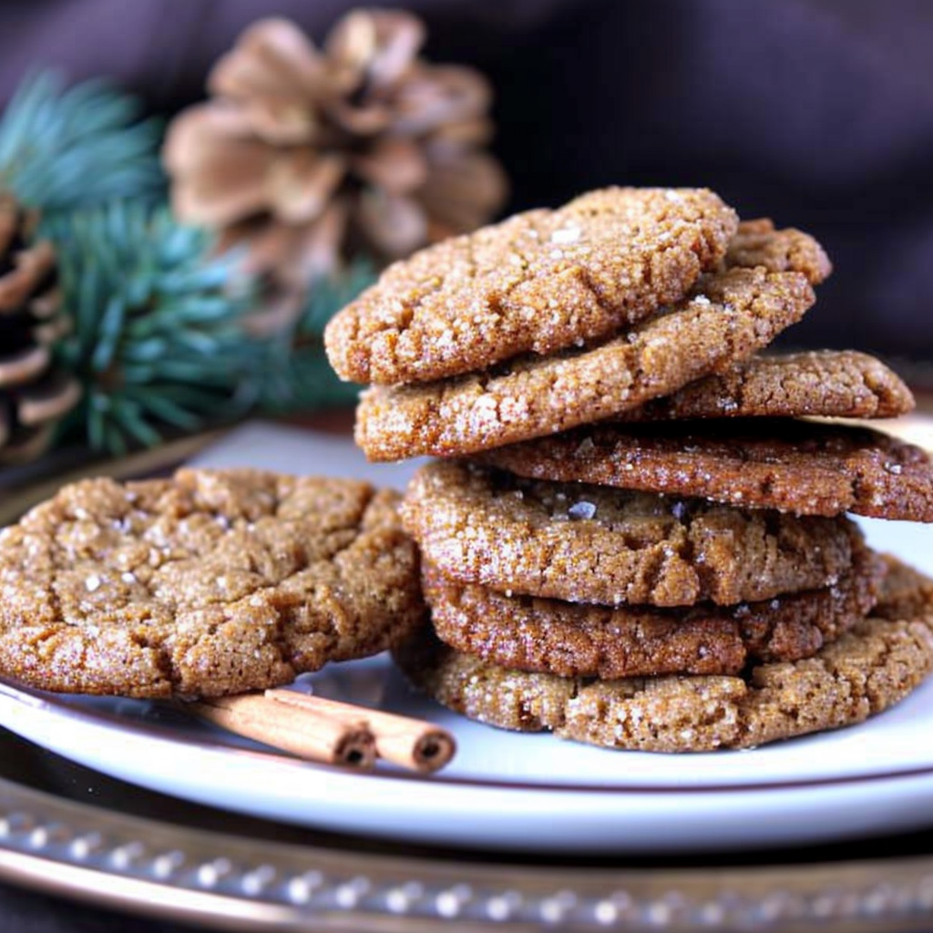 Recipe preparation for Spiced Molasses Crinkle Cookies