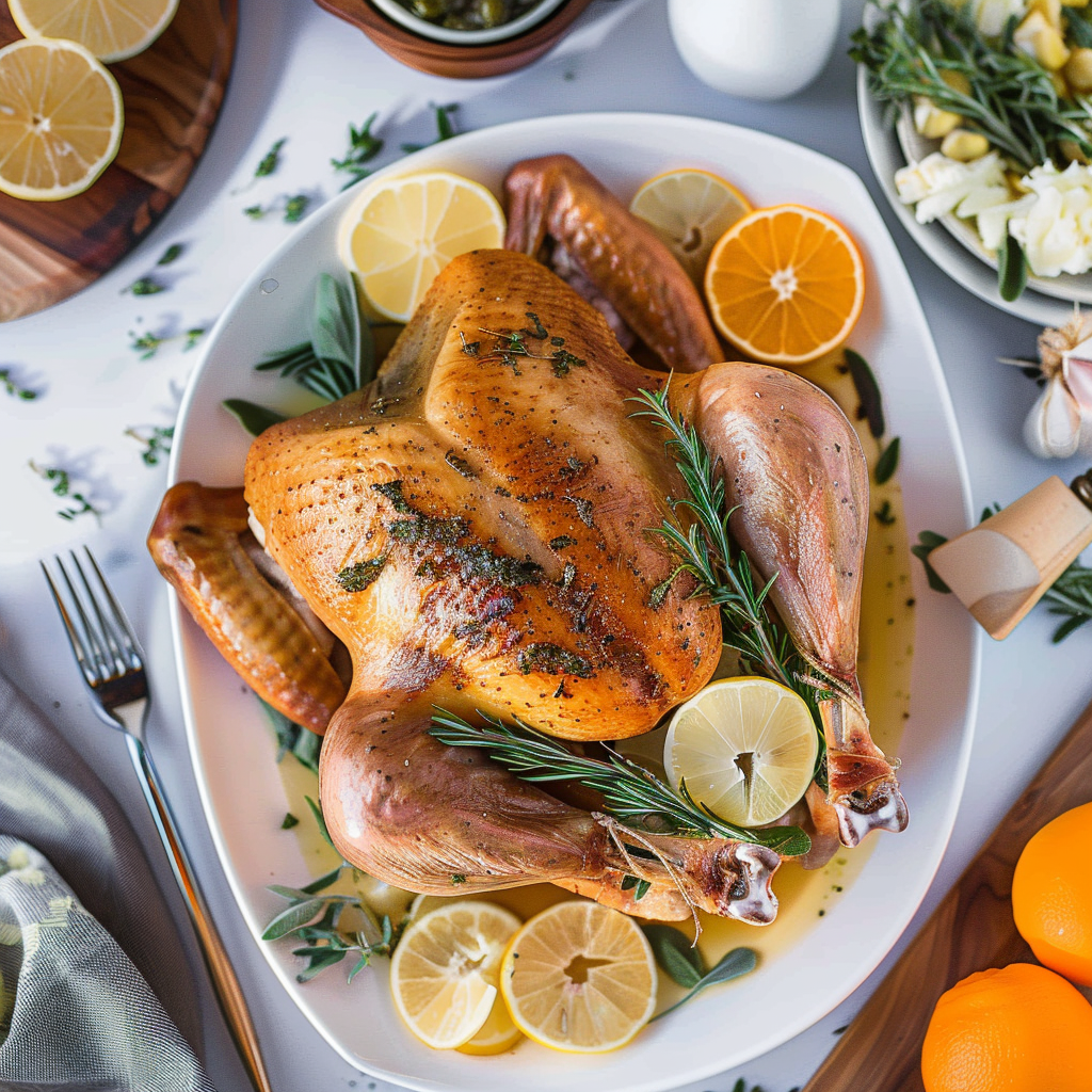 Recipe preparation for Citrus & Herb Spatchcock Turkey