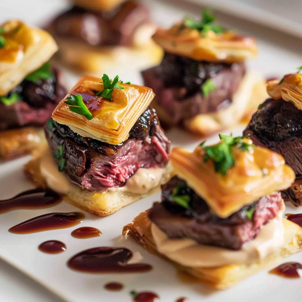 Recipe preparation for Mini Beef Wellington Bites