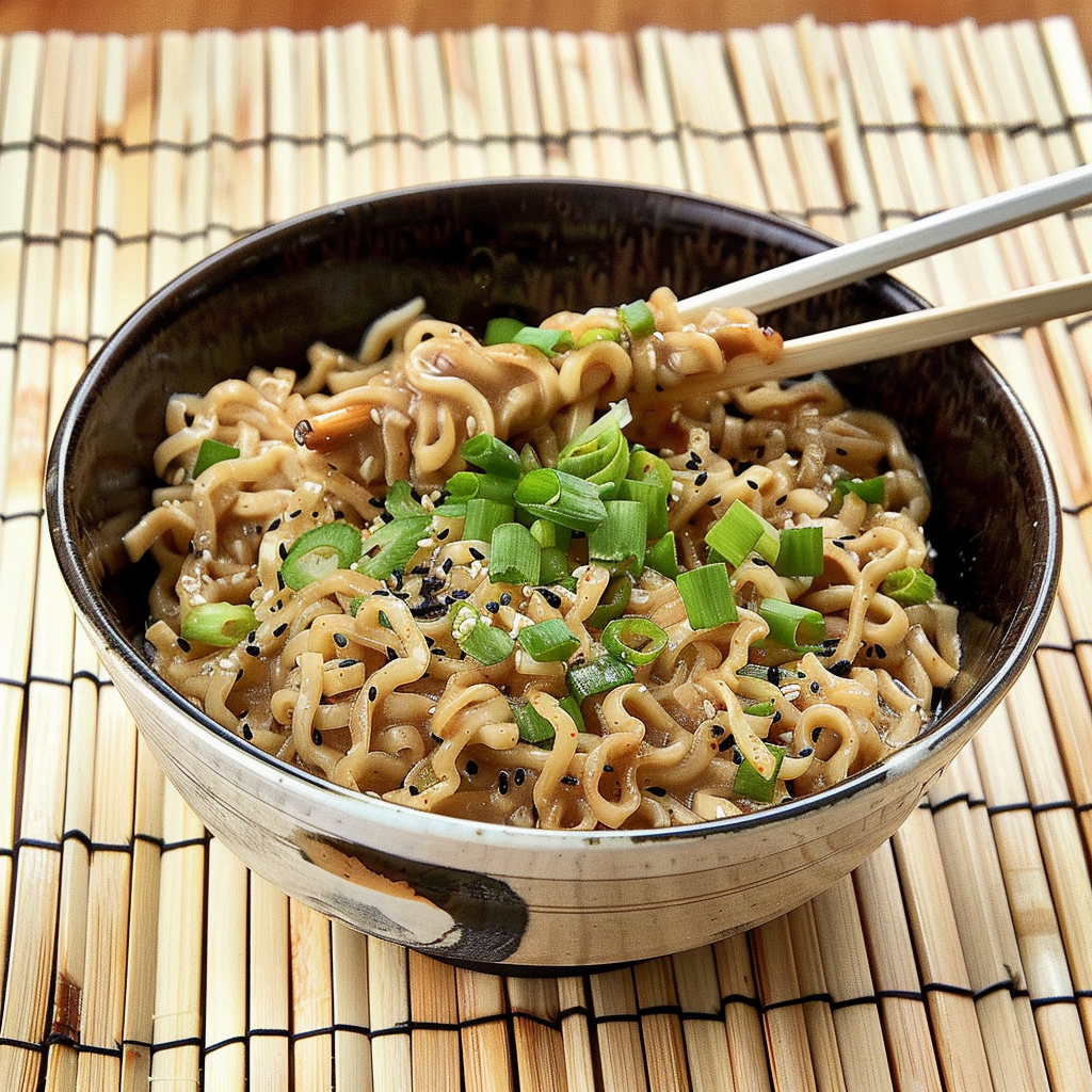 Recipe preparation for Miso Butter Ramen Noodle Bowl