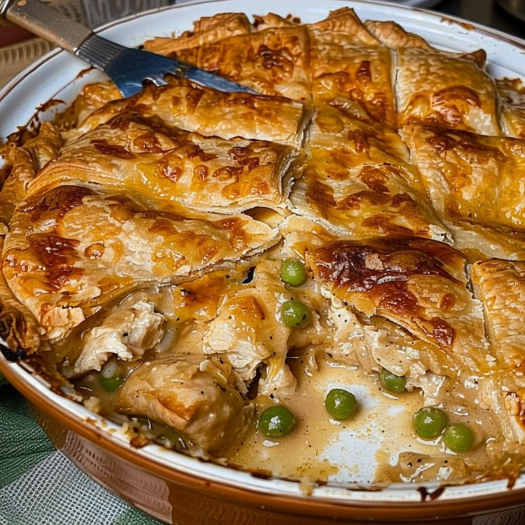 Recipe preparation for Cacio e Pepe Chicken Patchwork Pie