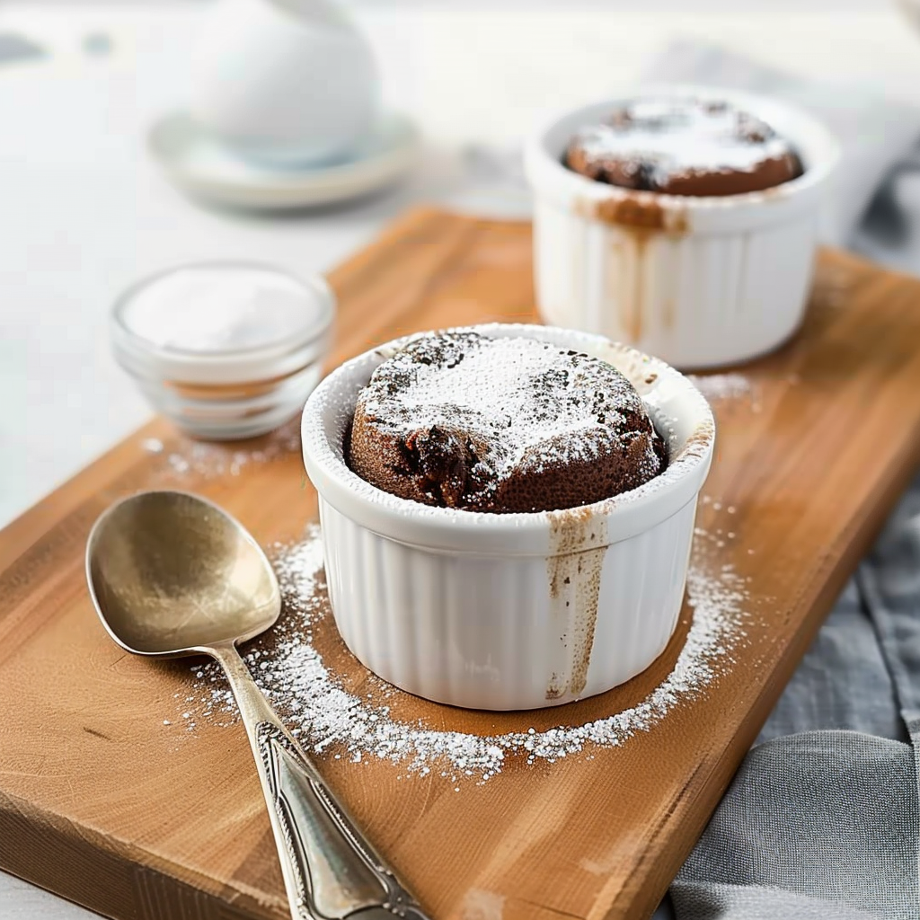 Recipe preparation for Gingerbread Soufflés