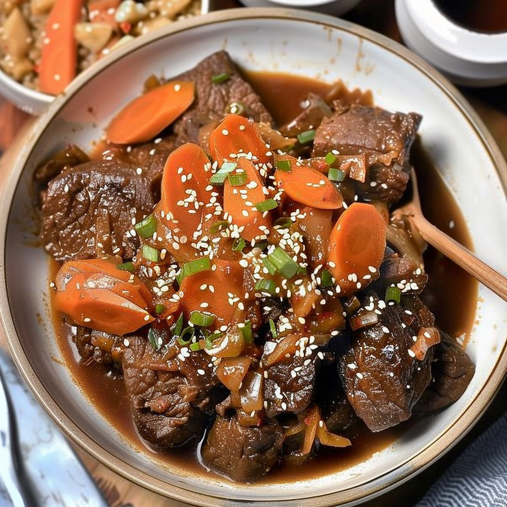 Recipe preparation for Cozy Korean Beef Stew