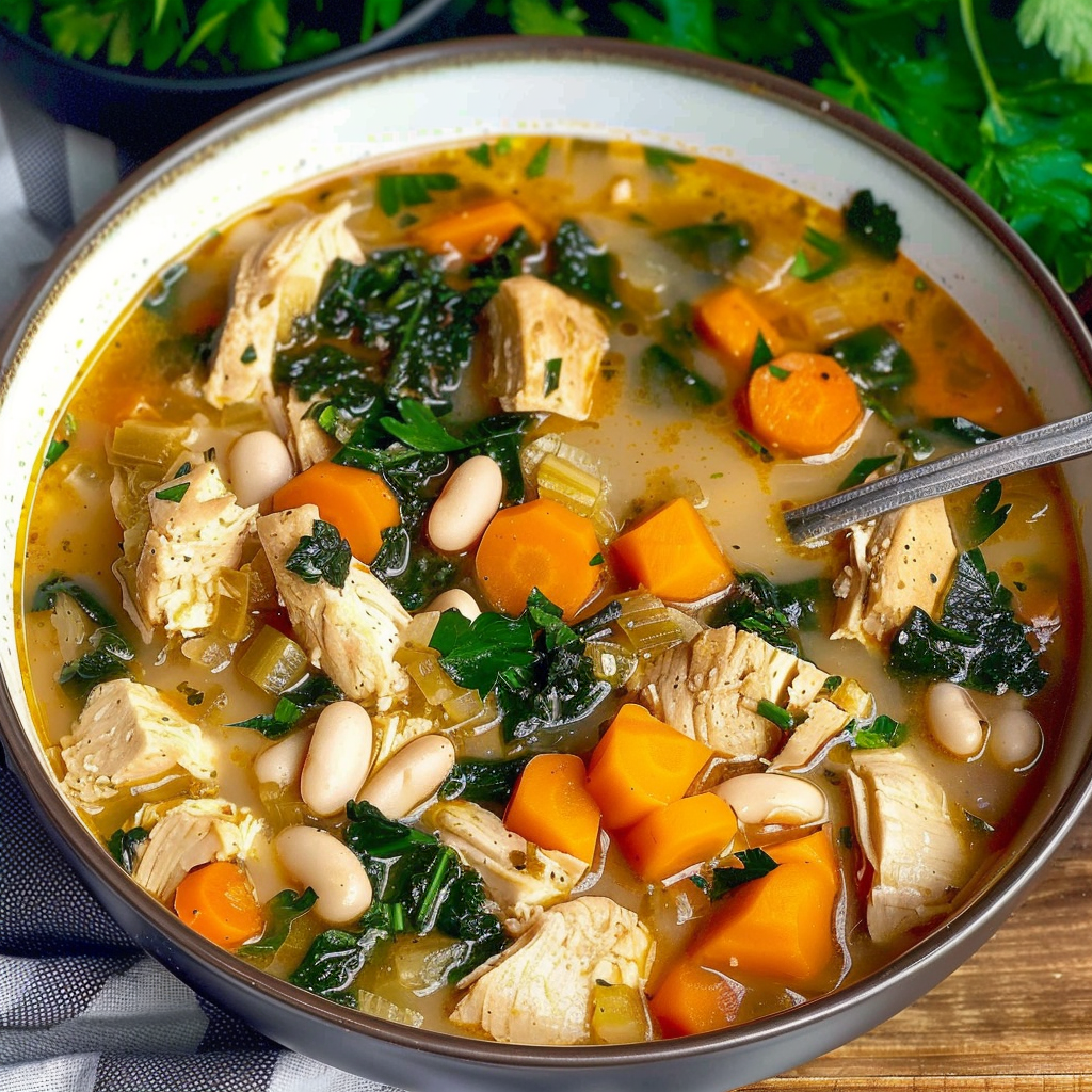 Recipe preparation for Chicken & White Bean Soup