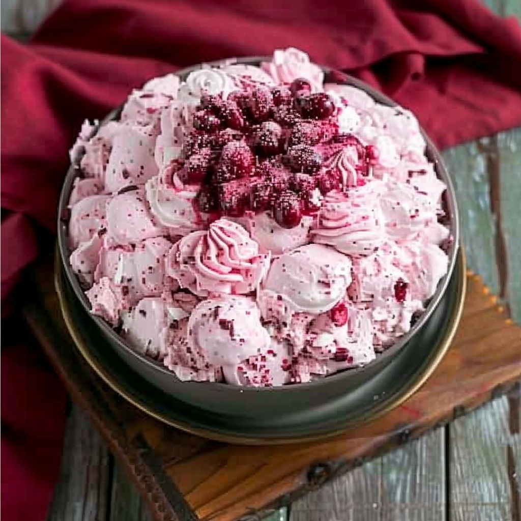 Recipe preparation for No-Bake Cranberry Fluff Salad