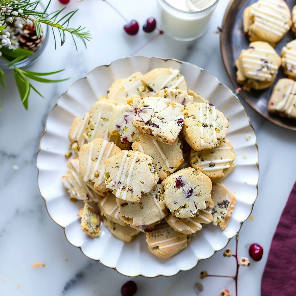 Recipe preparation for Pistachio Cherry Shortbread Rounds