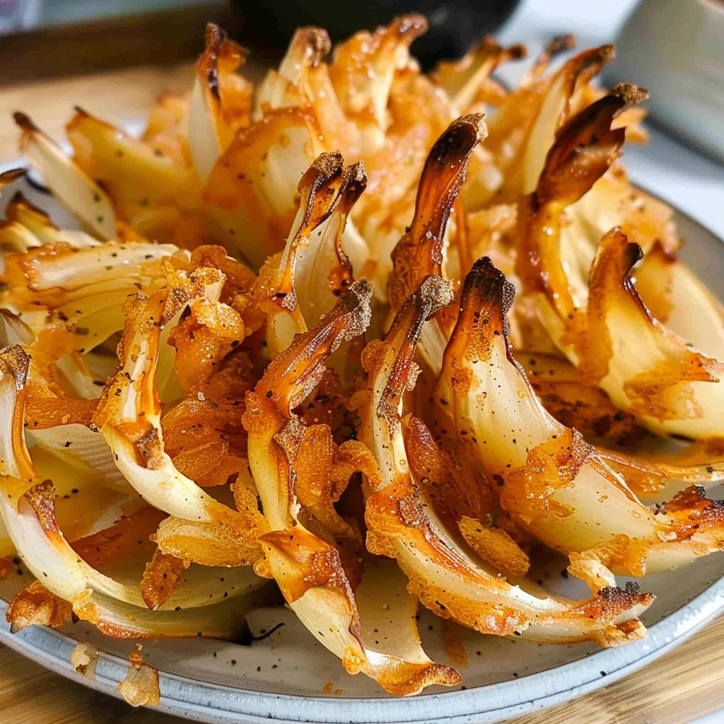 Recipe preparation for Air Fryer Blooming Onion
