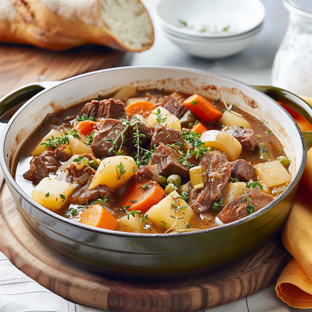 Recipe preparation for One-Pot Beef Stew with Winter Vegetables