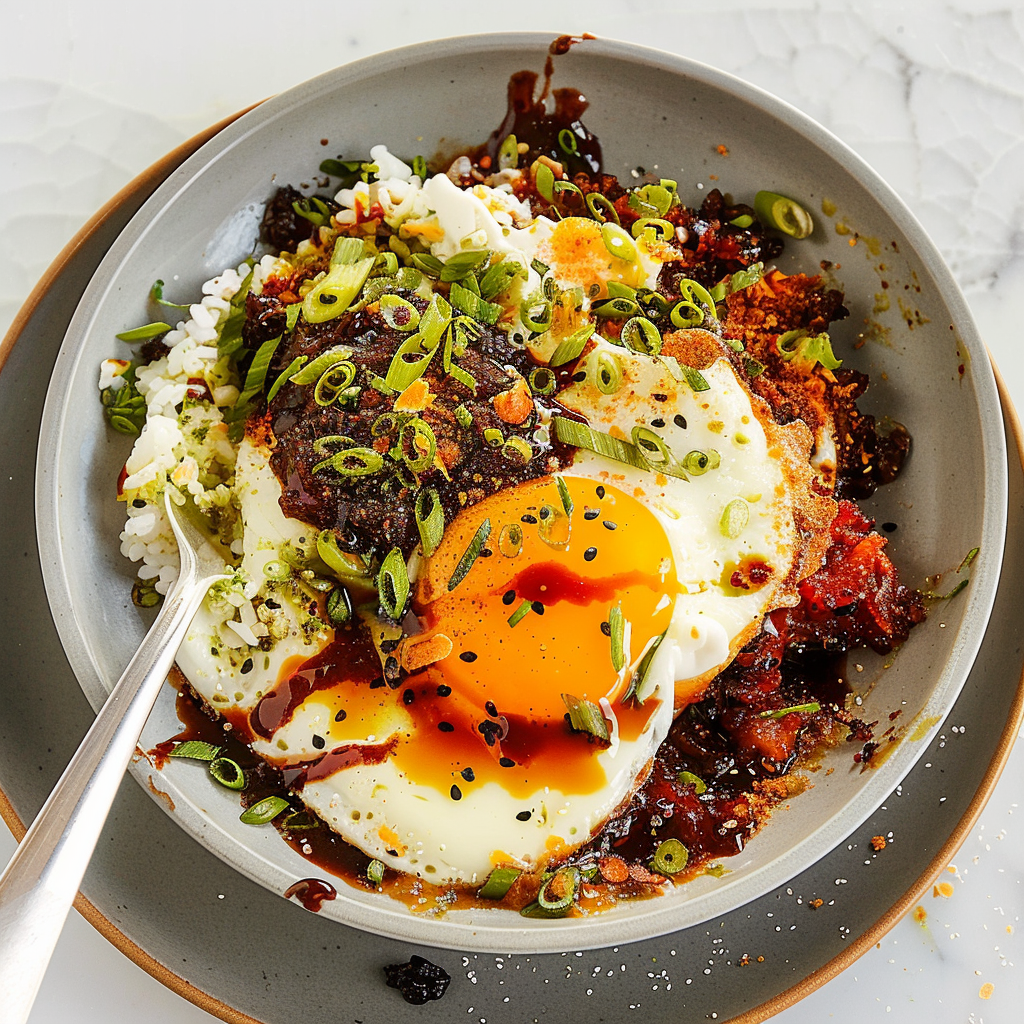 Recipe preparation for Spicy Chili Crisp Eggs