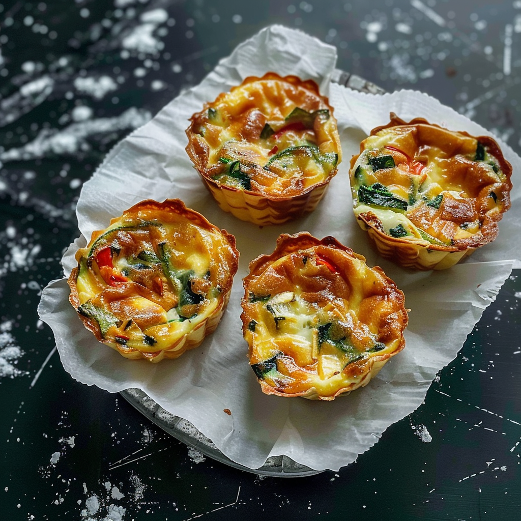 Recipe preparation for Miniature Vegetable Quiches