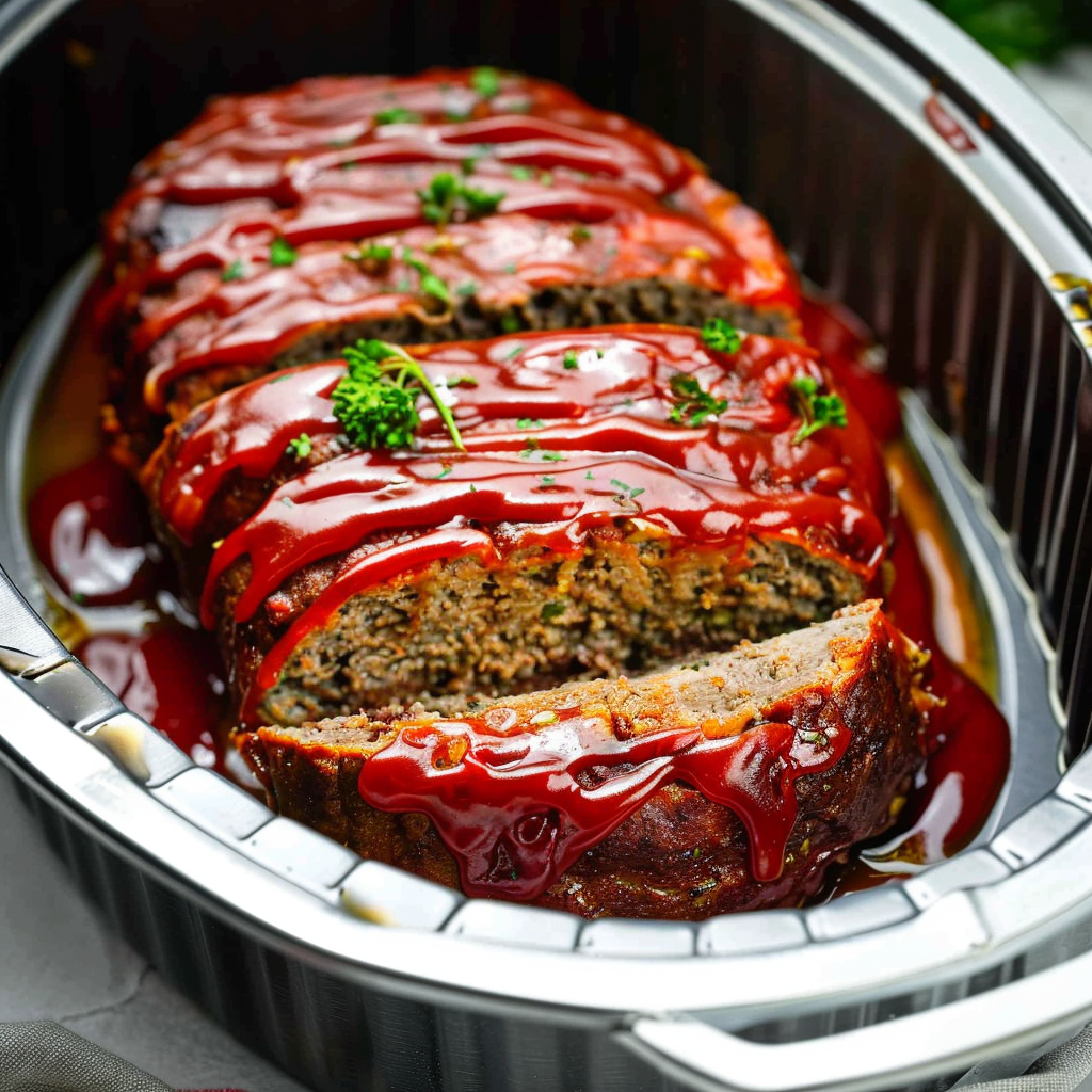 Recipe preparation for Healthy Slow Cooker Meatloaf