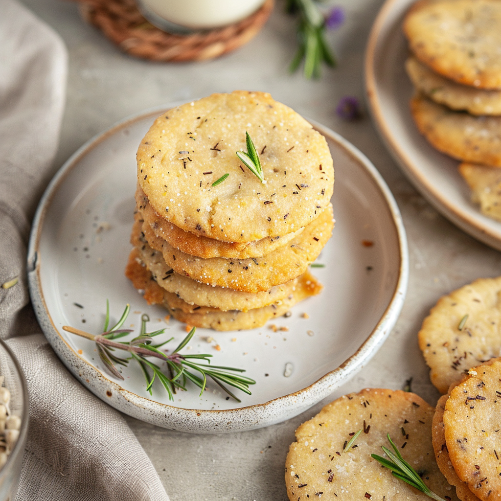 Recipe preparation for Rosemary Shortbread Cookies