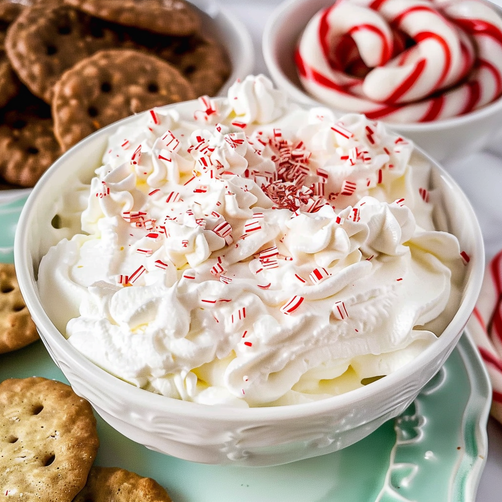 Recipe preparation for No-Bake Peppermint Cream Cheese Dip