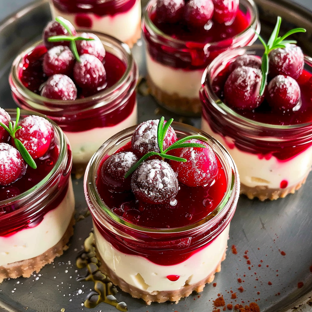 Recipe preparation for Cranberry Sugar Cookie Cheesecake Jars