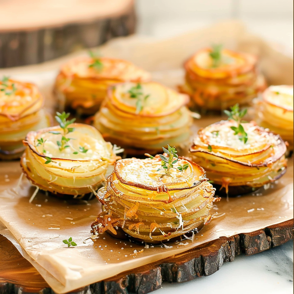Recipe preparation for Crispy Parmesan Potato Stacks