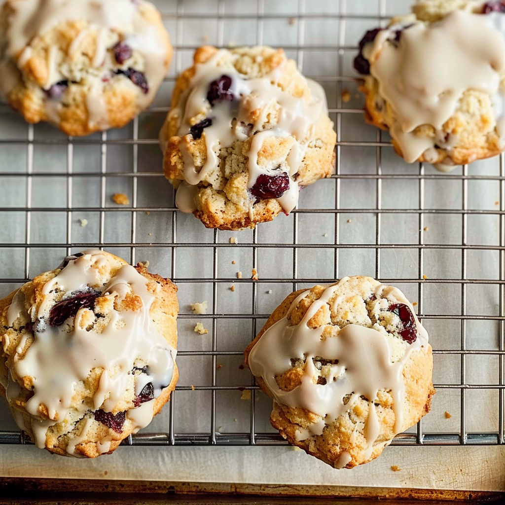 Recipe preparation for White Chocolate Cranberry Scones