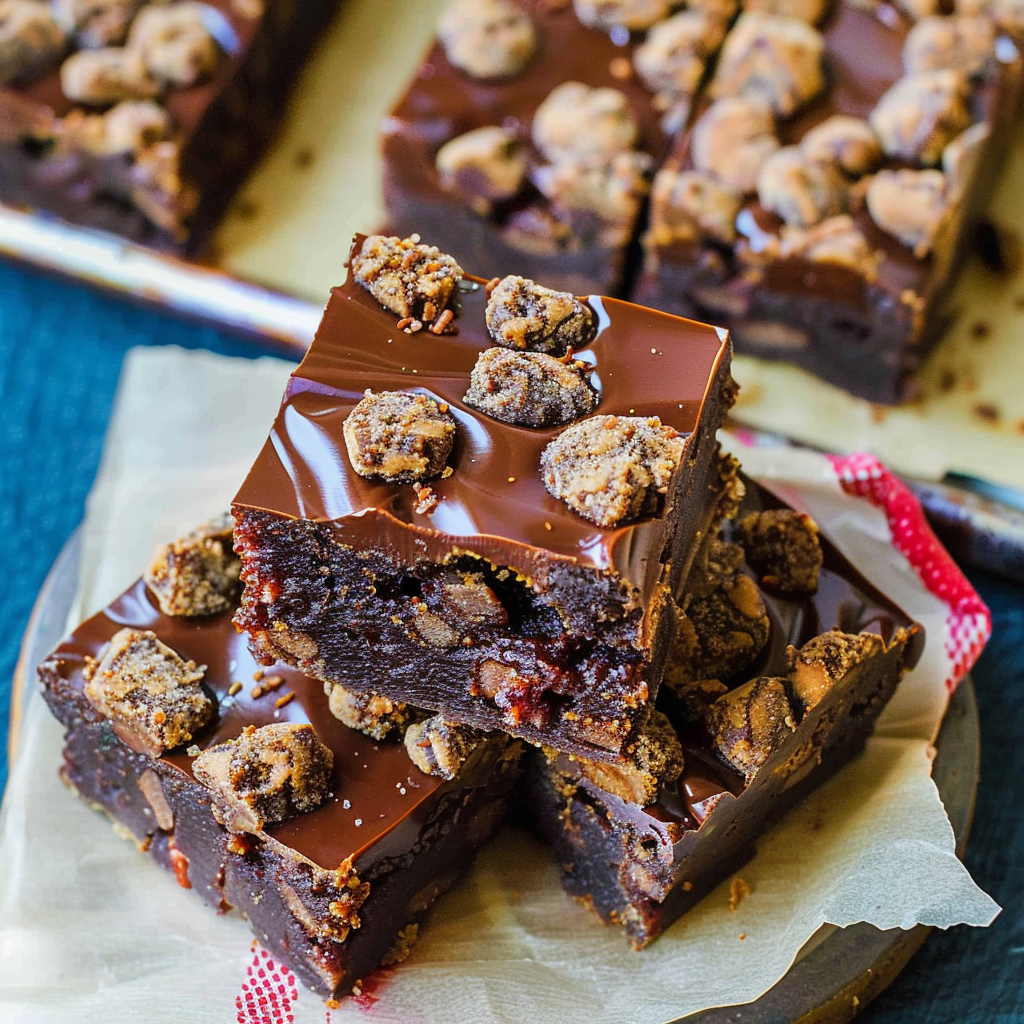 Recipe preparation for Gingerbread Mocha Fudge Bars