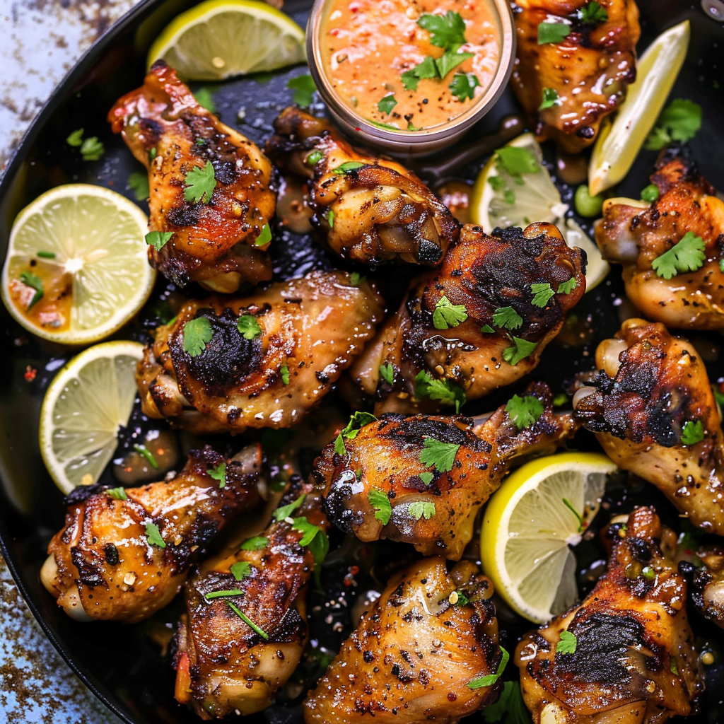 Recipe preparation for Garlic Lemon Crispy Drumettes