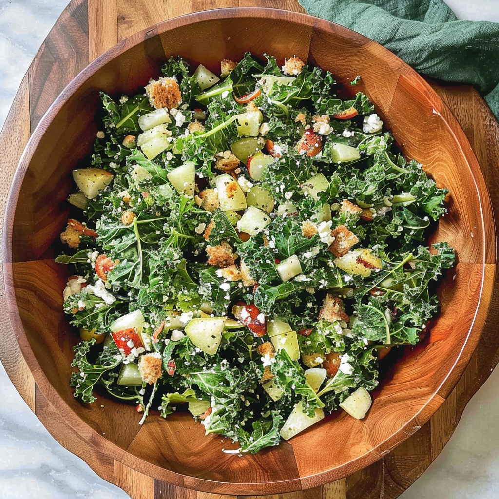 Recipe preparation for Winter Pear & Kale Harvest Salad