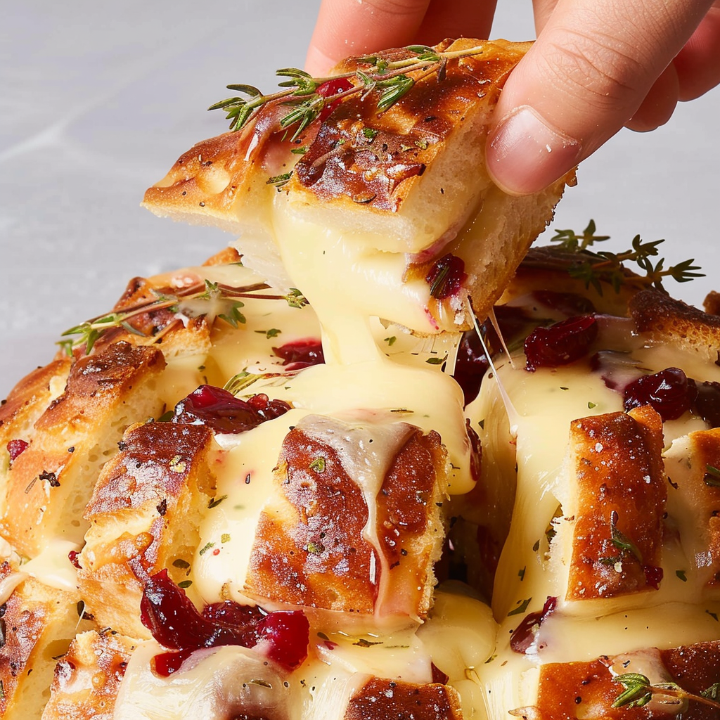 Recipe preparation for Cranberry Brie Sourdough Bites