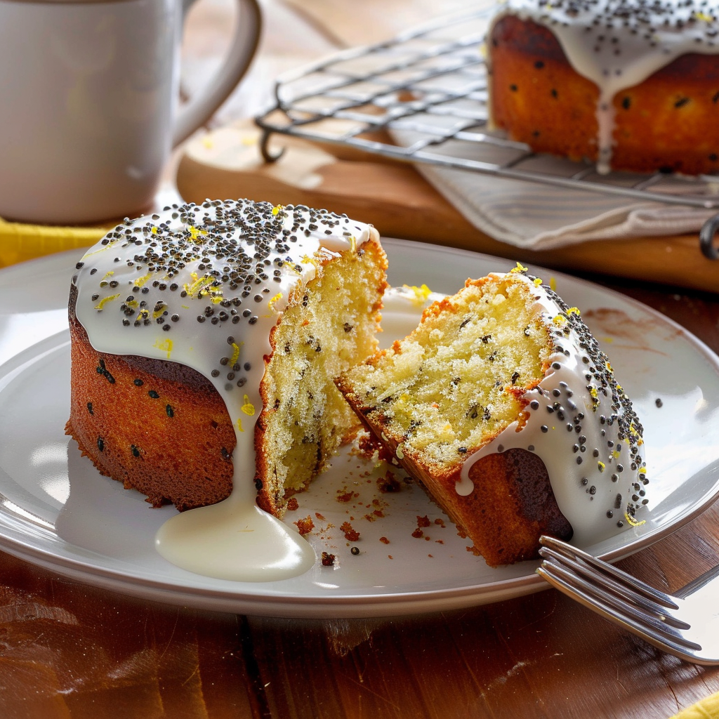 Recipe preparation for New Year’s Eve Lemon Poppy Mini Celebration Cake