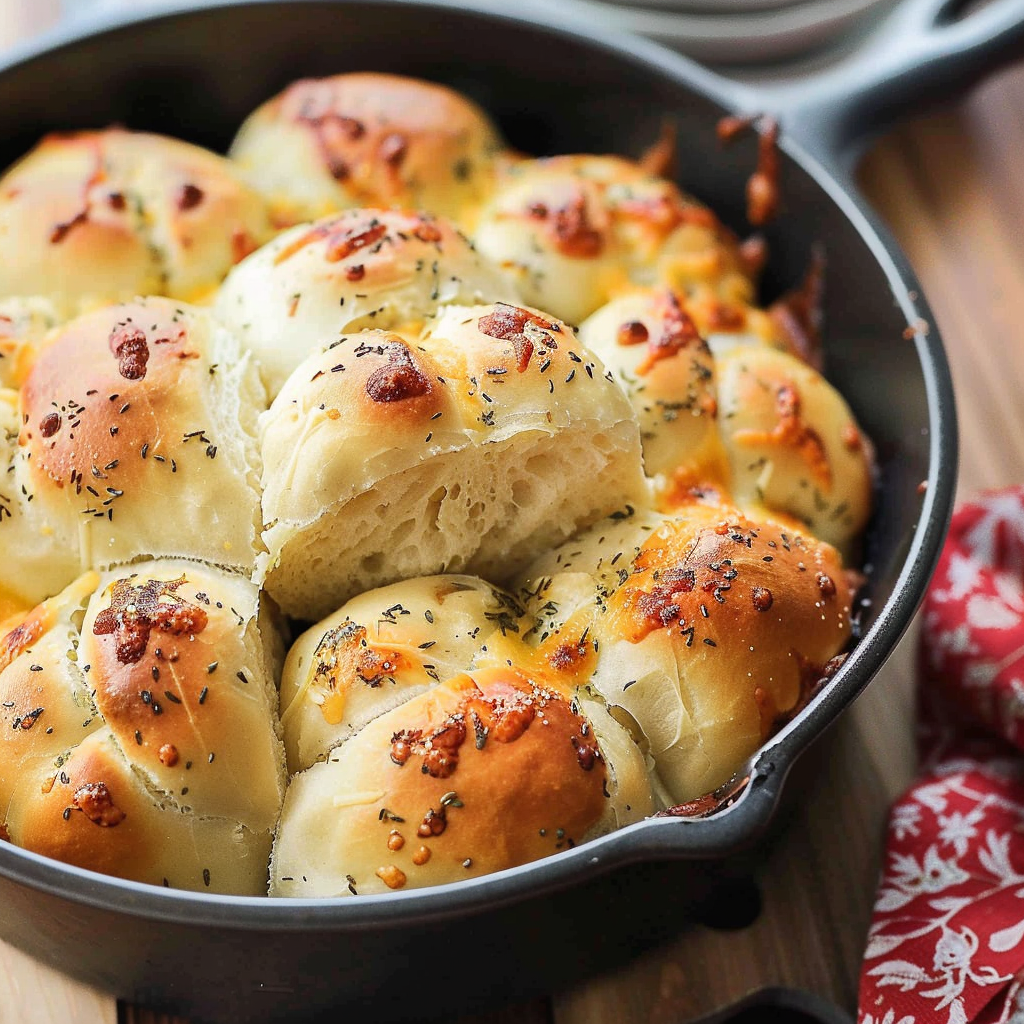 Recipe preparation for Sourdough Garlic Butter Pull-Apart Dinner Rolls