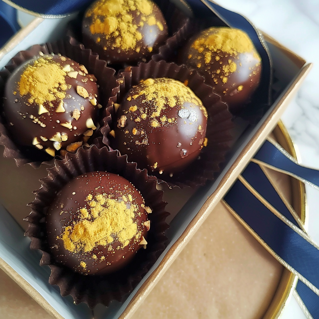 Recipe preparation for Gold Dust Chocolate Celebration Truffles