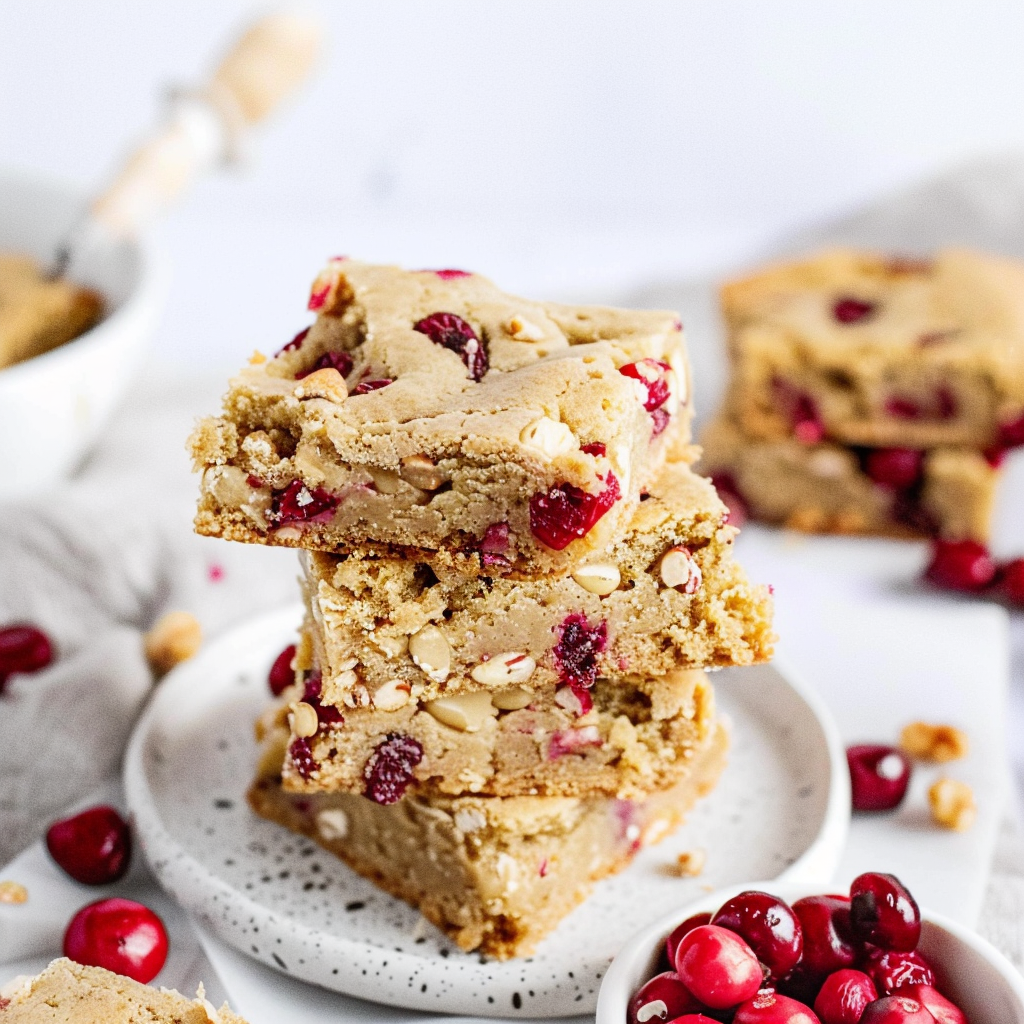 Recipe preparation for Gluten-Free Cranberry Pecan Cookie Butter Bars