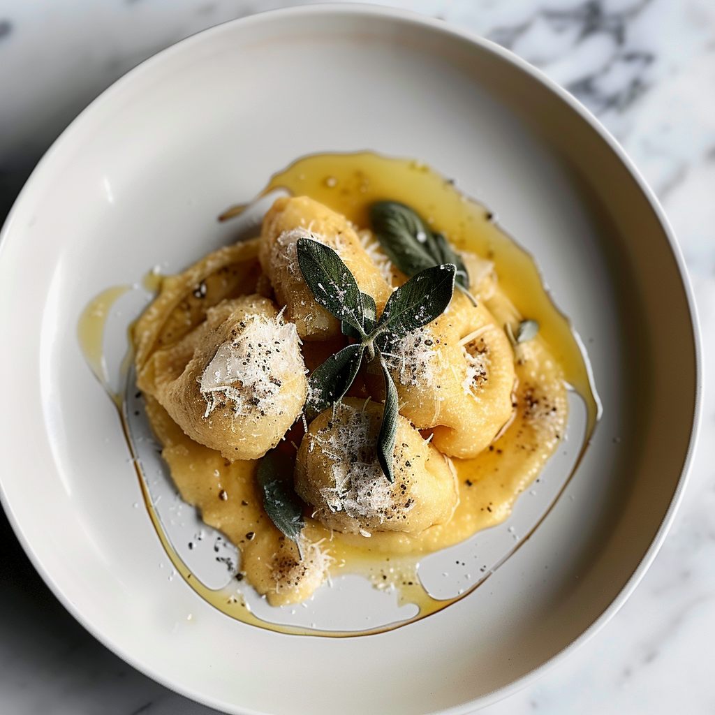 Recipe preparation for Butternut Squash & Brown Butter Gnudi
