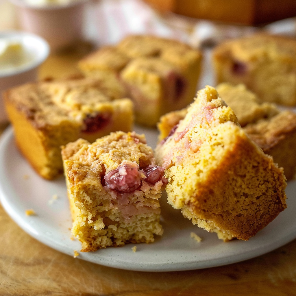 Recipe preparation for Brown Butter Cranberry Cornbread Squares