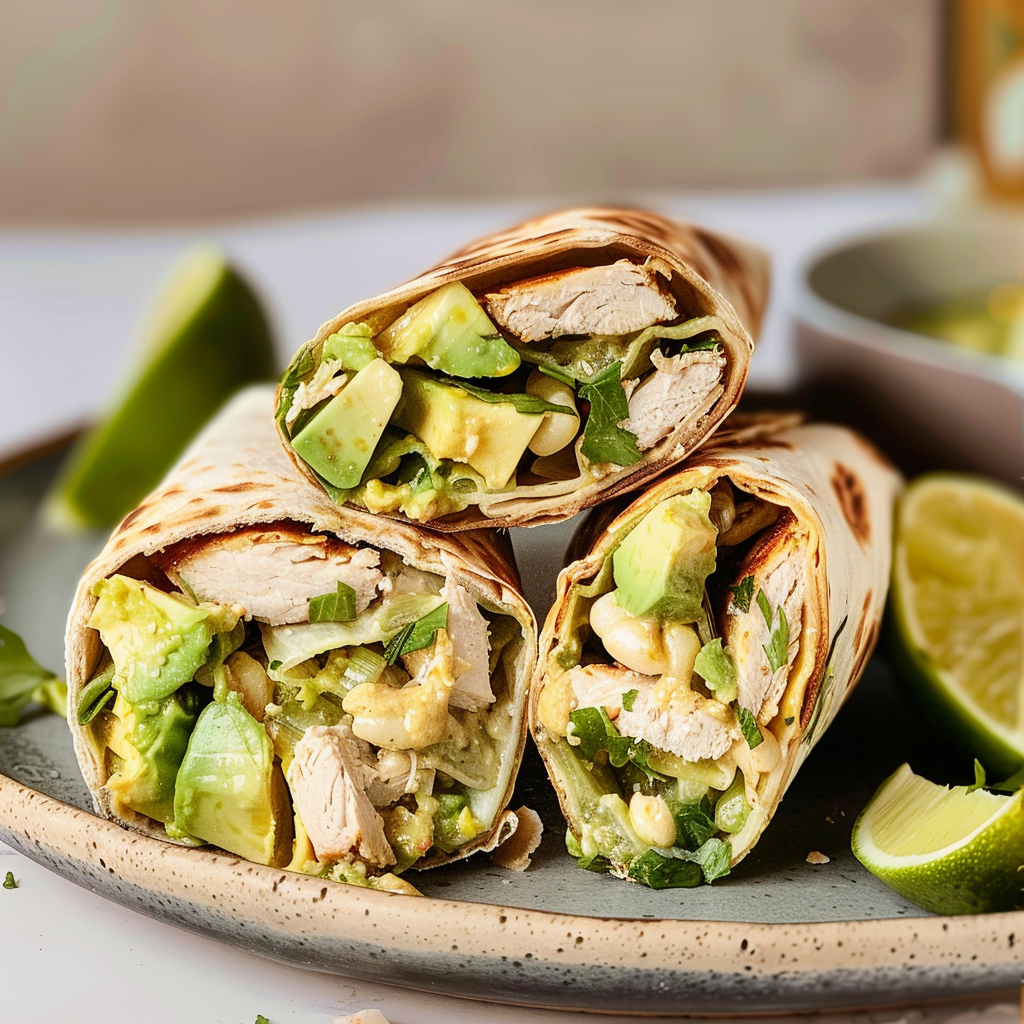 Recipe preparation for High-Protein Avocado Chicken Salad Wrap