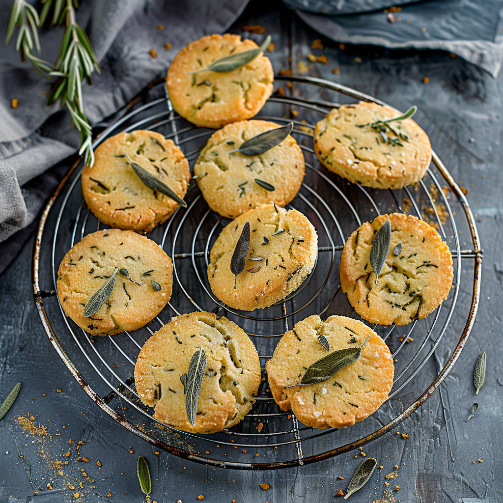 Recipe preparation for Savory Sage Parmesan Shortbread Bites