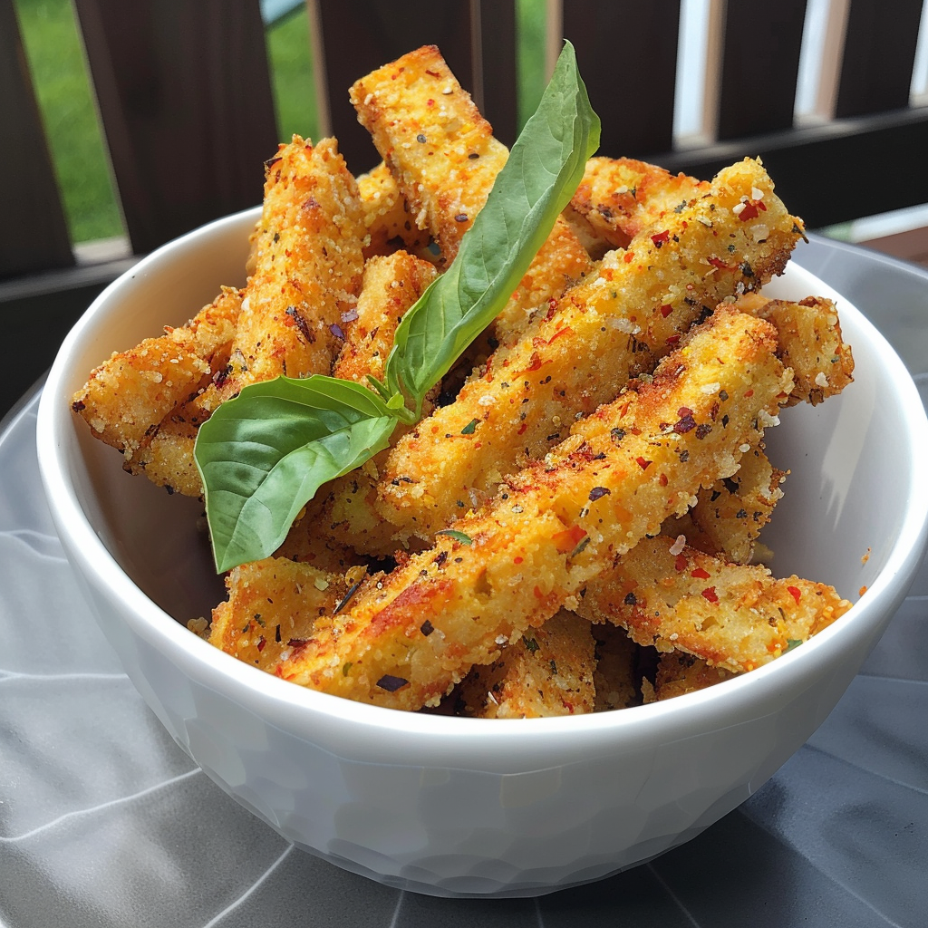 Recipe preparation for Crispy Polenta Party Fries with Truffle Salt