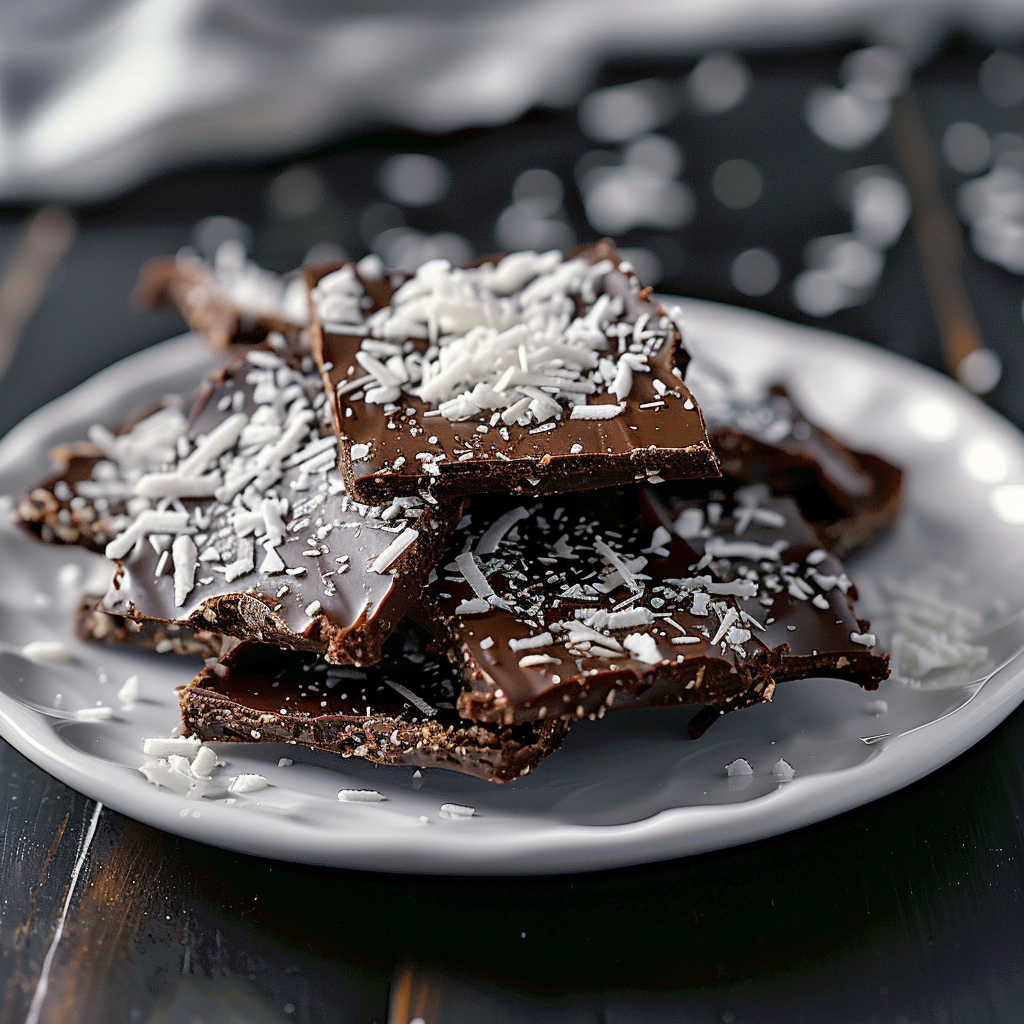 Recipe preparation for Triple Chocolate Coconut Bark